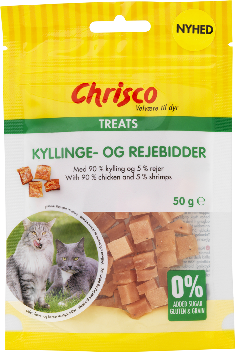 Kattegodbid kylling- rejebidder, Chrisco 50 g