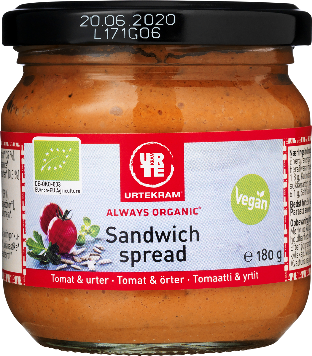 Urt. sandw.sp tomat/urt øko 180 g