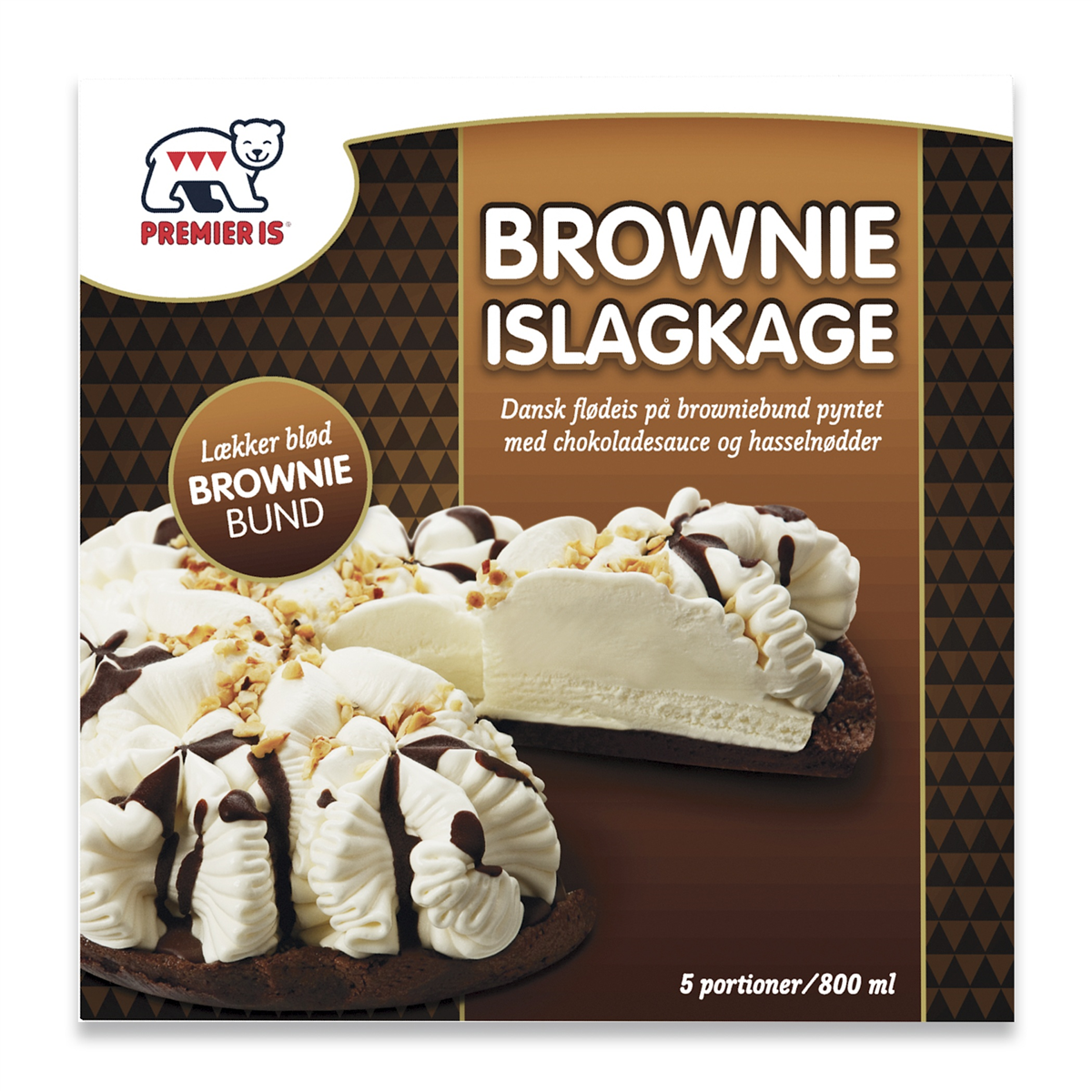 Polar brownie islagkage