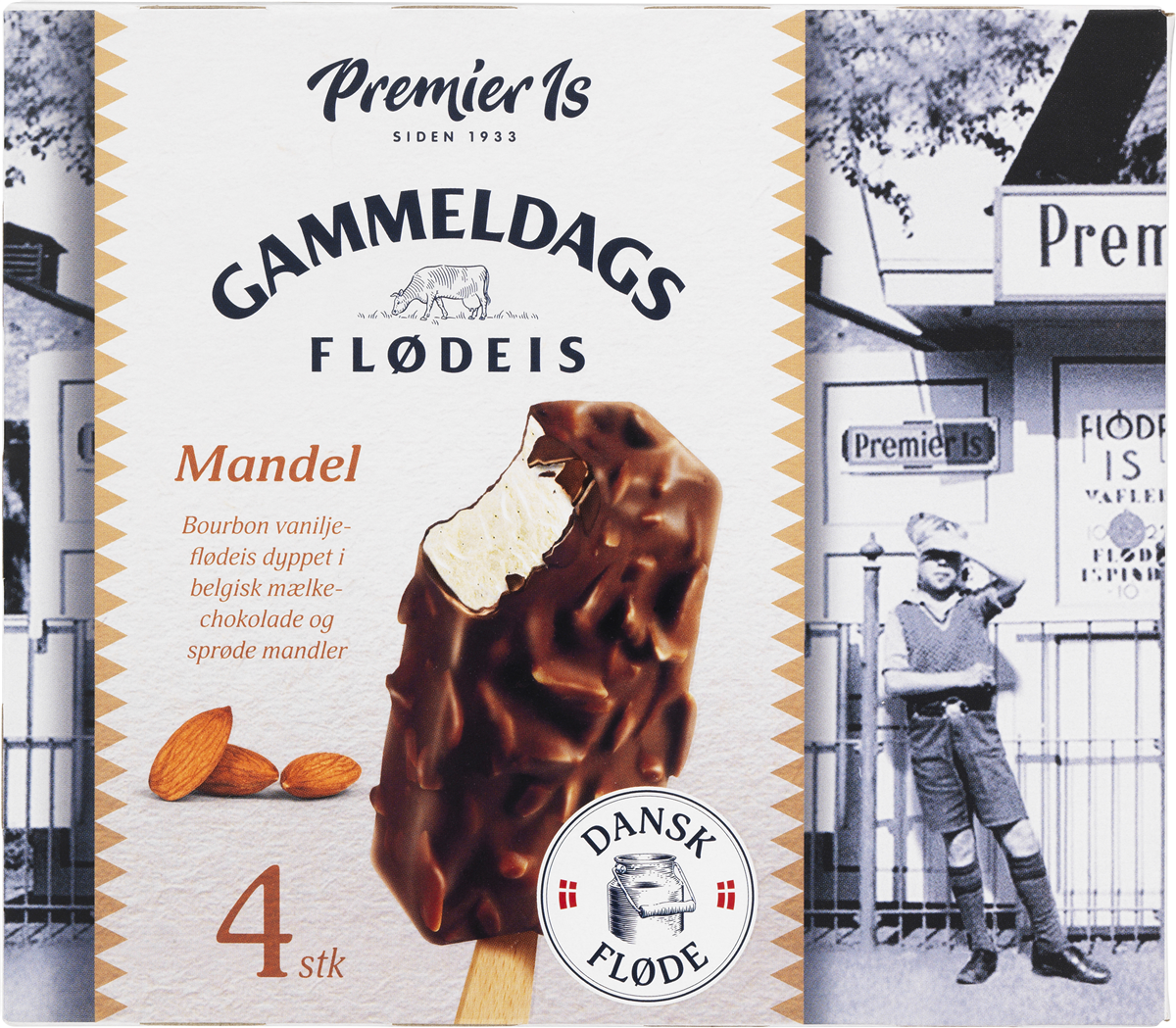 Gl.dags flødeis, mandel 500 ml