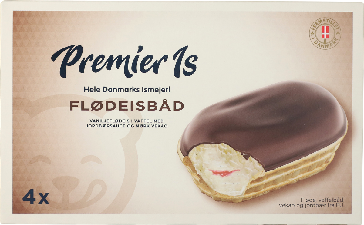 Premier Is, Flødeis m. jordbærsauce