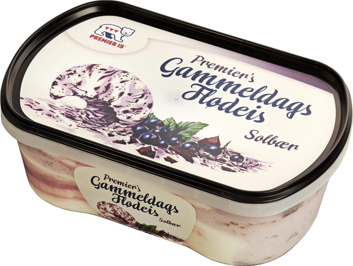Gl. dags flødeis solbær 900 ml