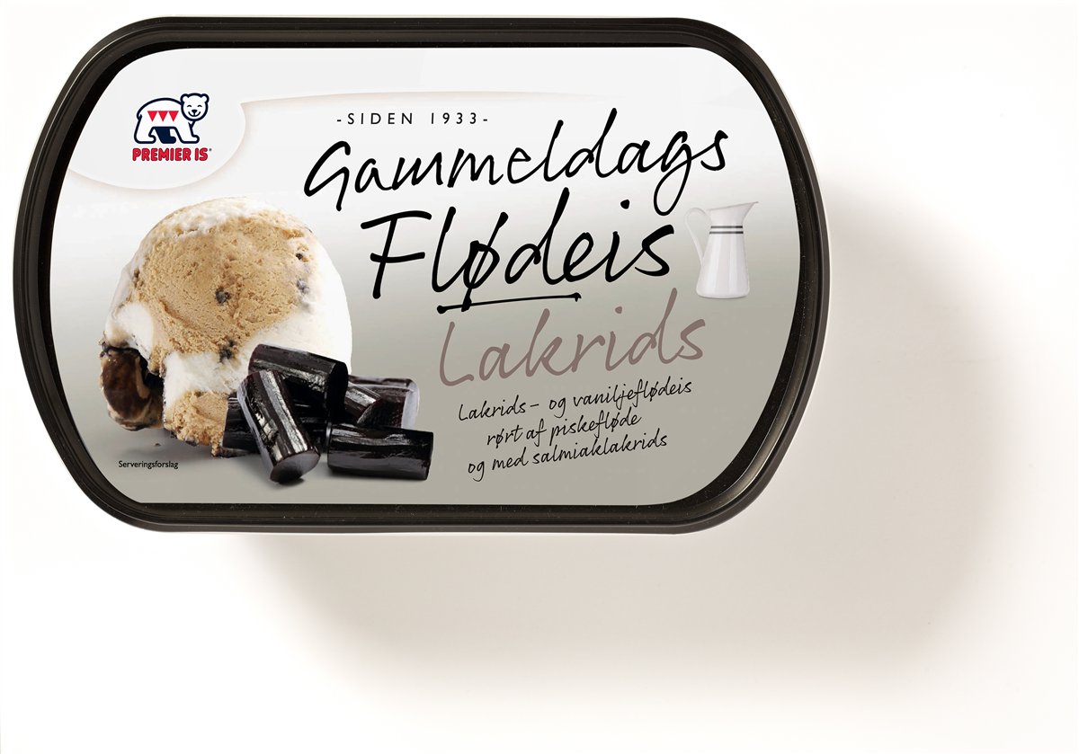 Gl. dags flødeis lakrids 900 ml