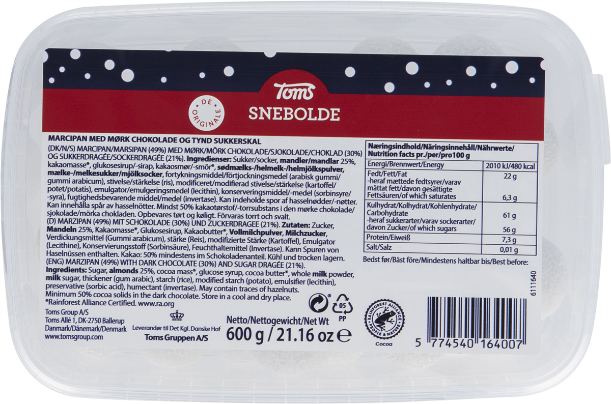 Toms Snebolde 600 g