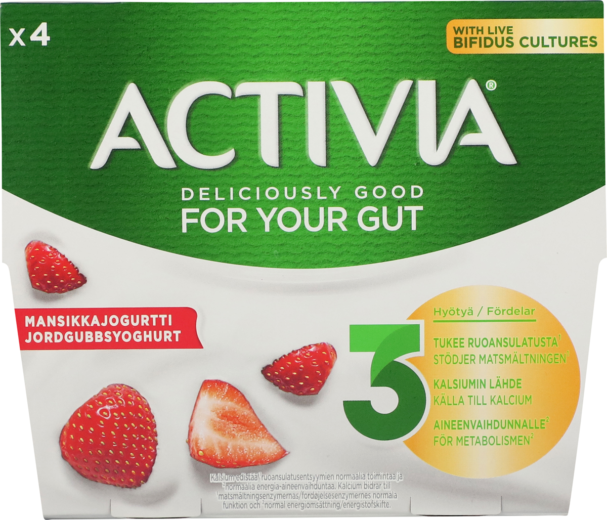 Activia jordbær 4 x 125 g 500 g