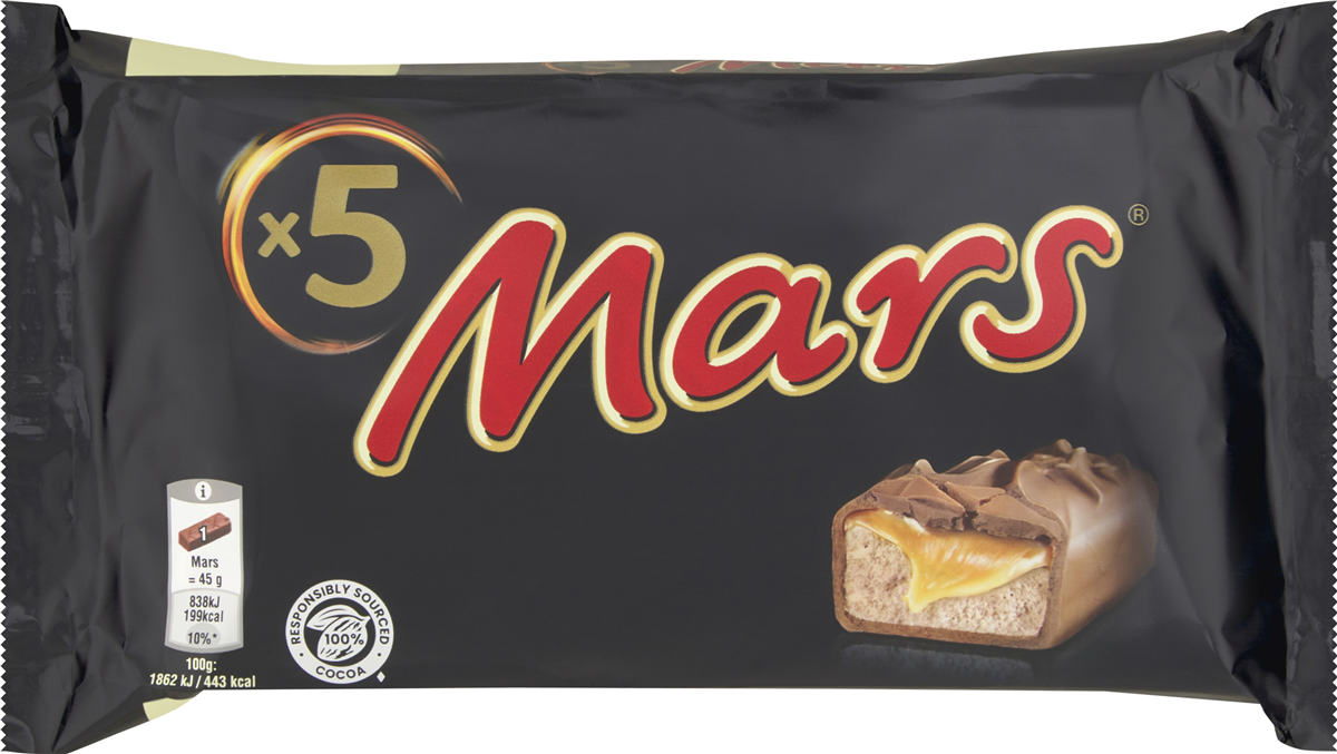 Chokoladebar 5-pak, Mars 225 g