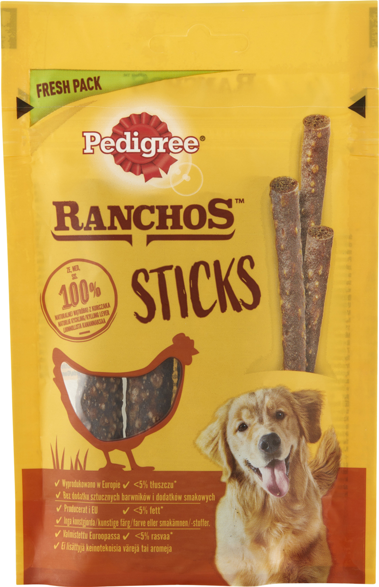 Pedigree sticks m. kylling 60 g