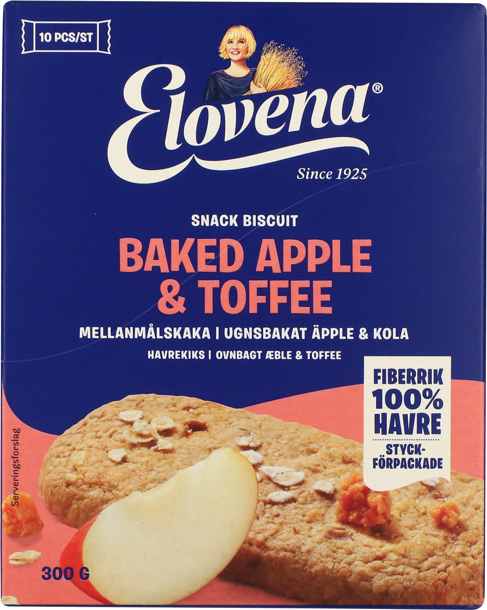 Elovena biscuit æble/toffe 195 g