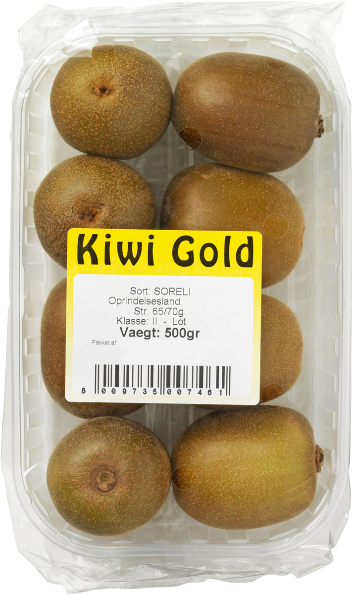 Kiwi, gule i bakke