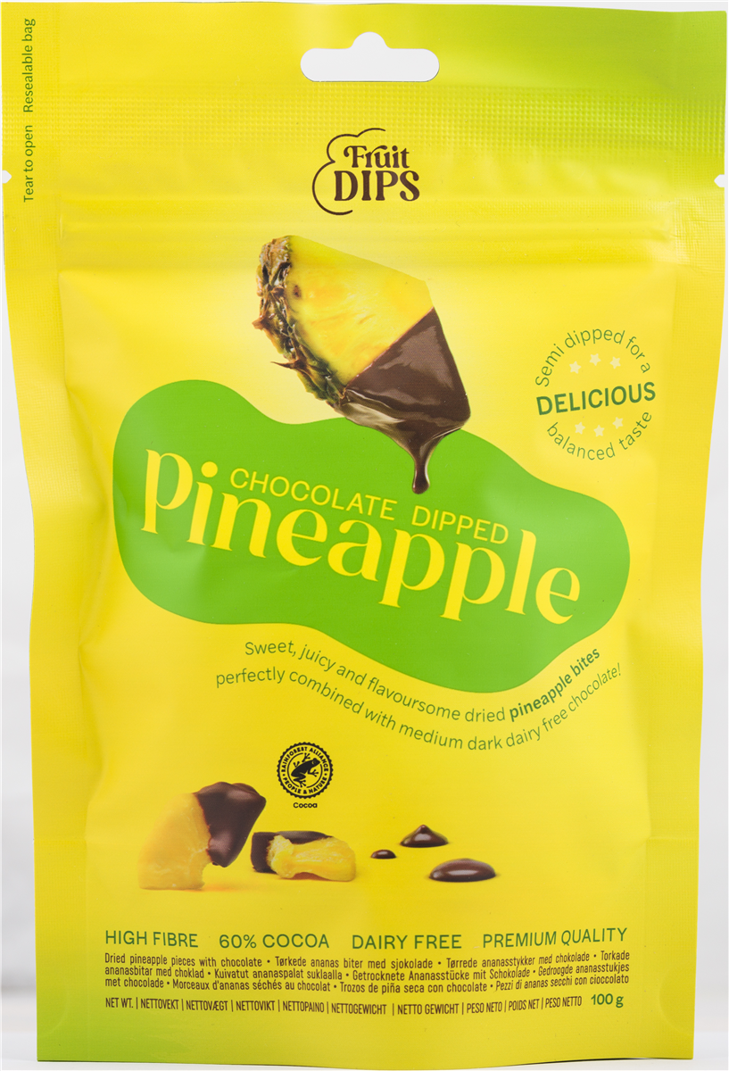 Fruit Dips, Tørret ananas m. mørk chokolade