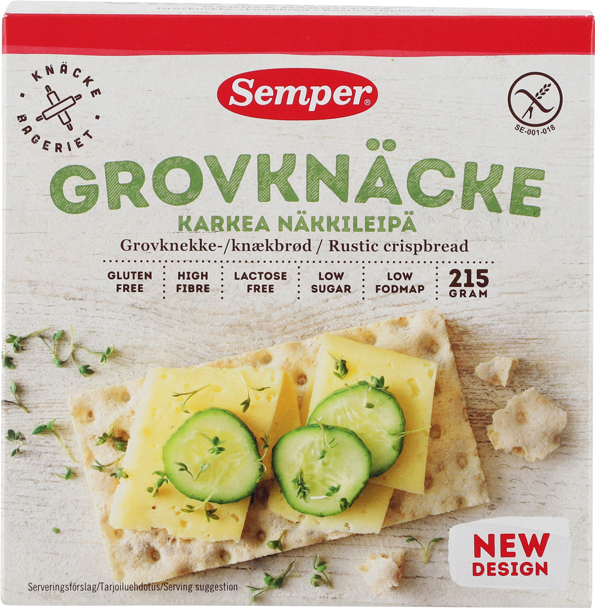 Semper grovknækbrød gl.fri 215 g