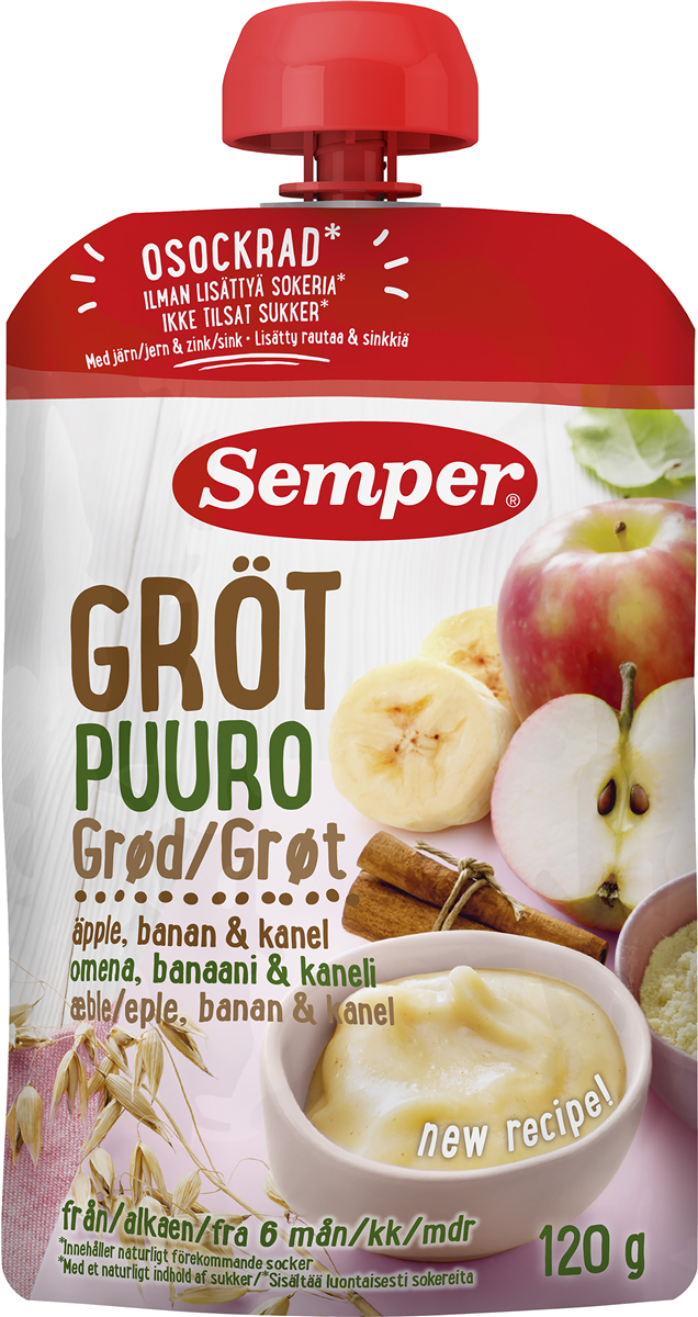 Semper Grødpouch Æble & Kanel 120 g