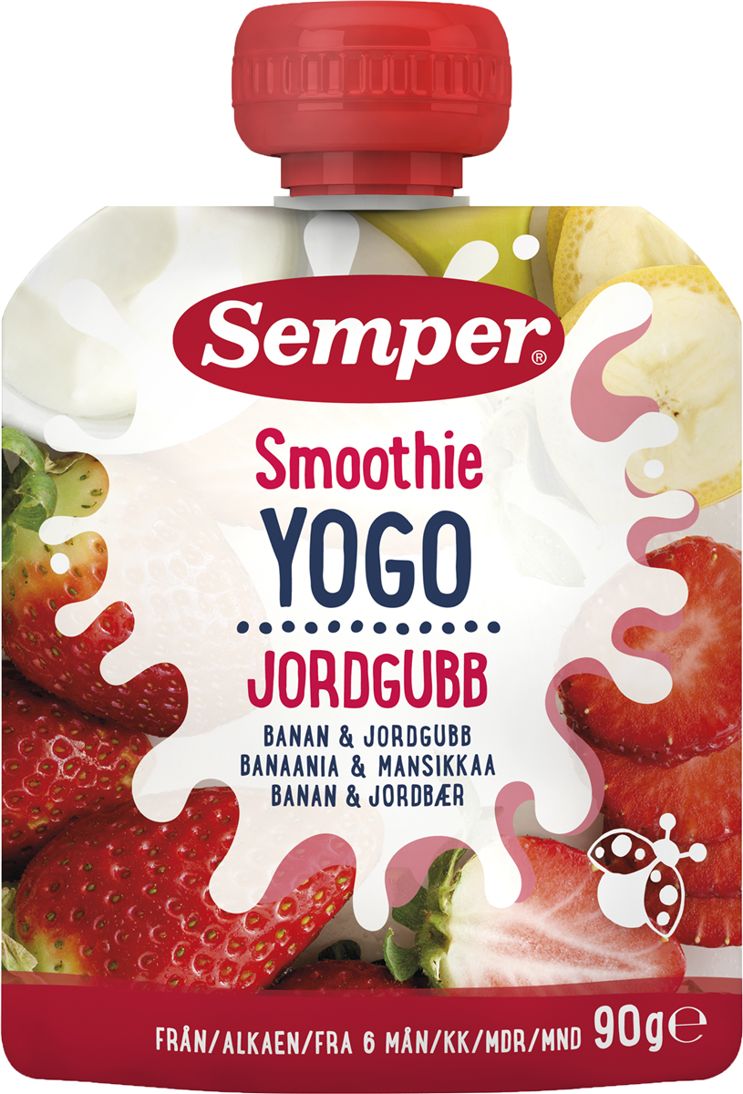 Smoothie m. Yoghurt, Jordbær & Banan, Semper
