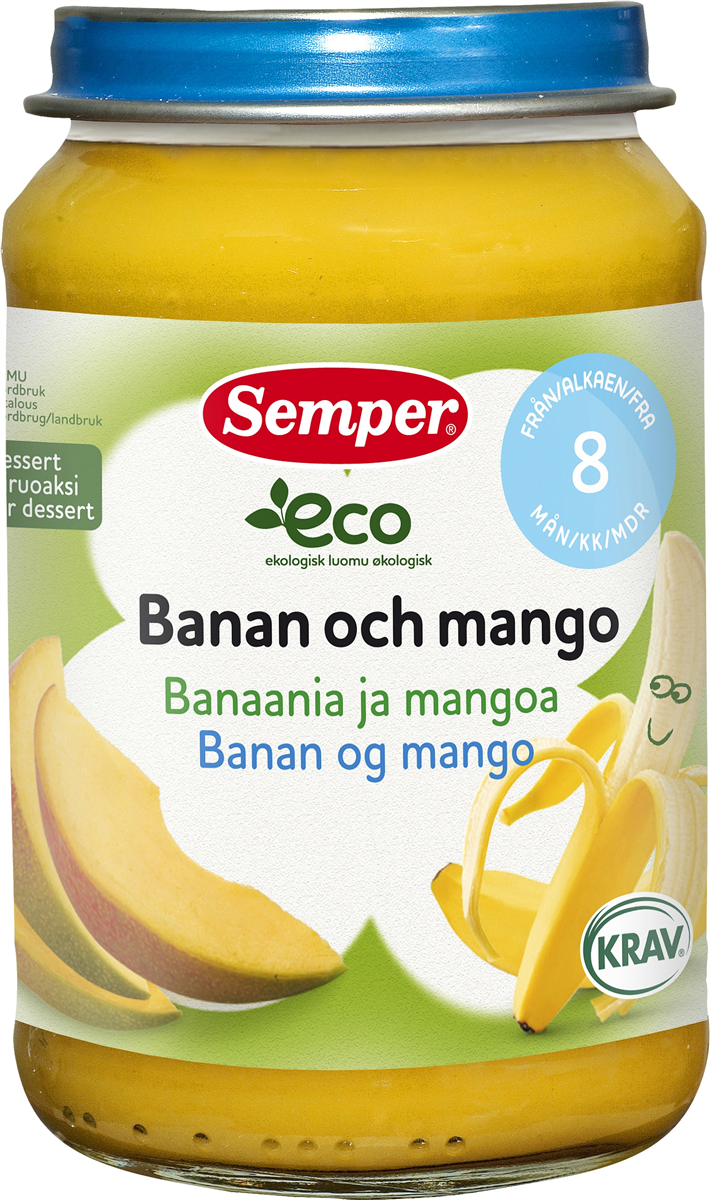 Semp banan/mangomos øko 8M 120 g