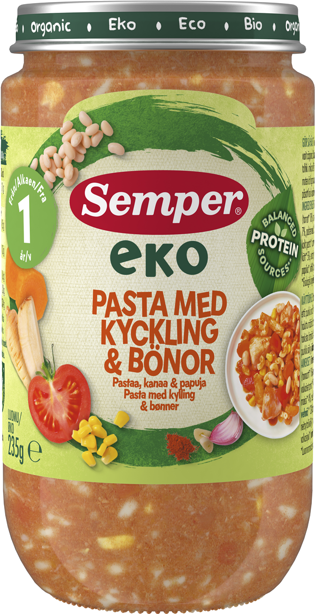 Semper Pasta med Kylling og Hvide Bønner Øko
