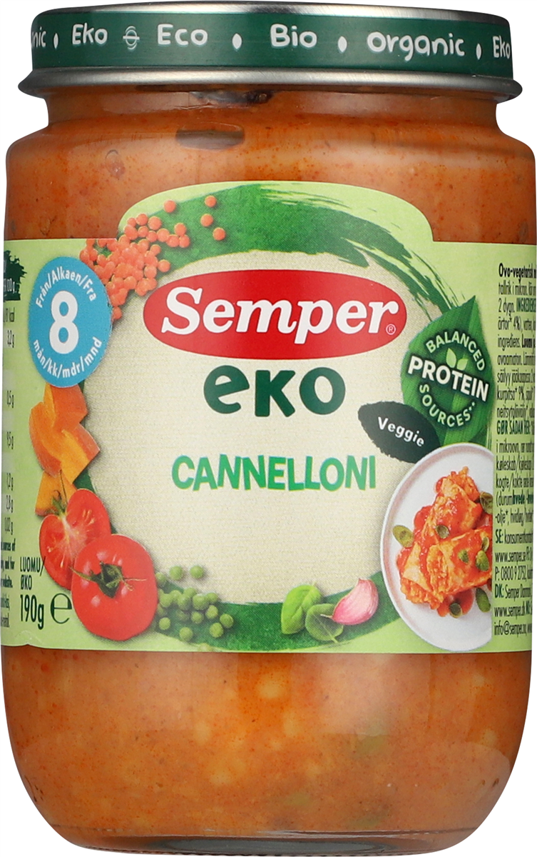 Semper cannelloni øko 190 g