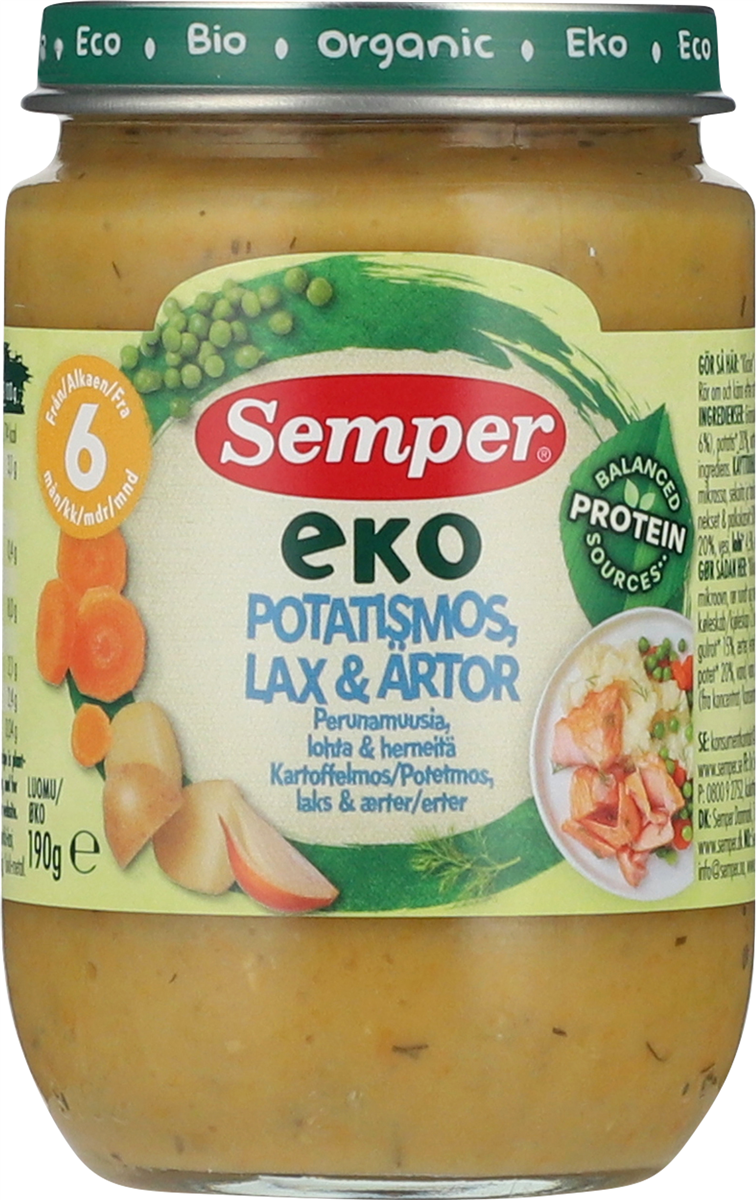 Semper kartof mos/laks/ært 120 g
