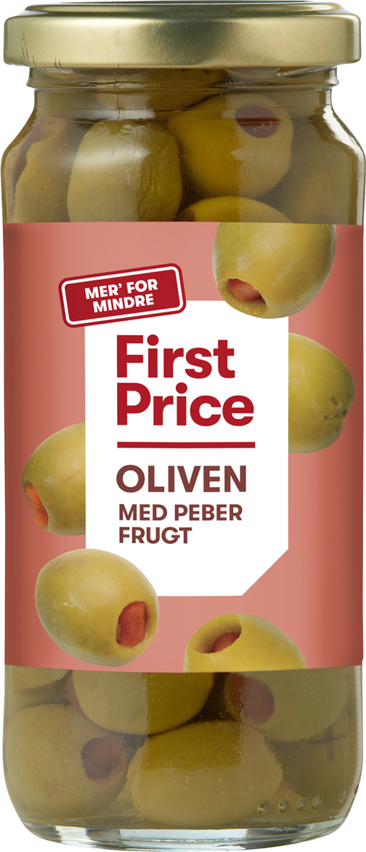 First Price FP oliven grønne m/peber 140 g
