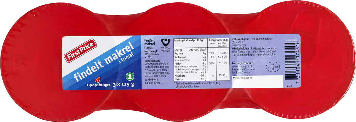 First Price FP plukmakrel 3-pak 125 g