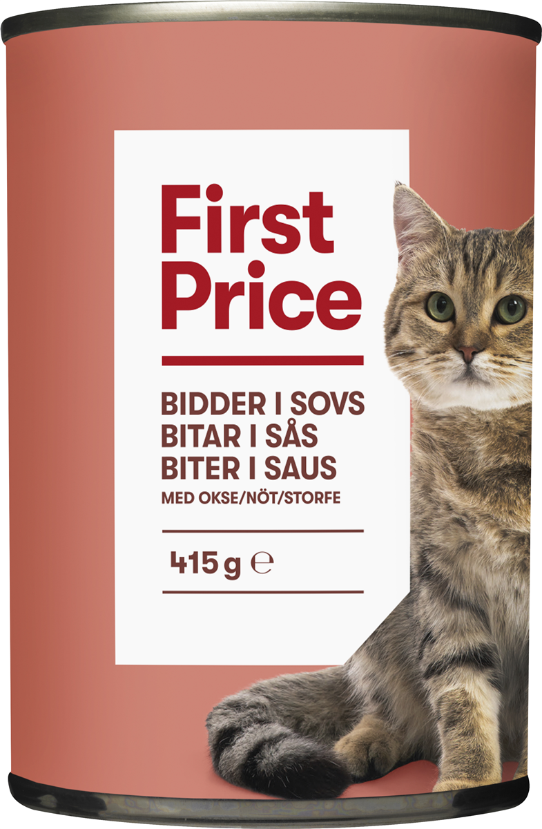 Vådfoder t. kat m. oksekød, First Price 400 g