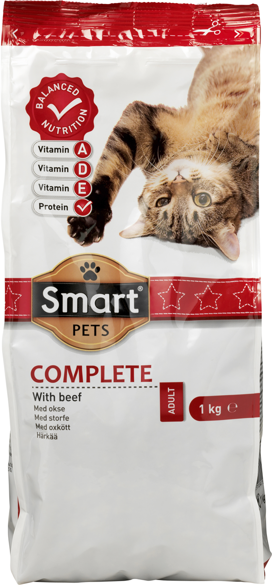 Smart kat okse & korn 1000 g