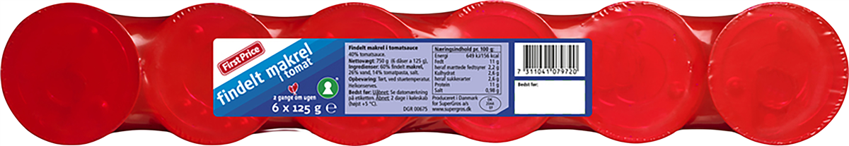 First Price FP plukmakrel tomat 6-pak 750 g