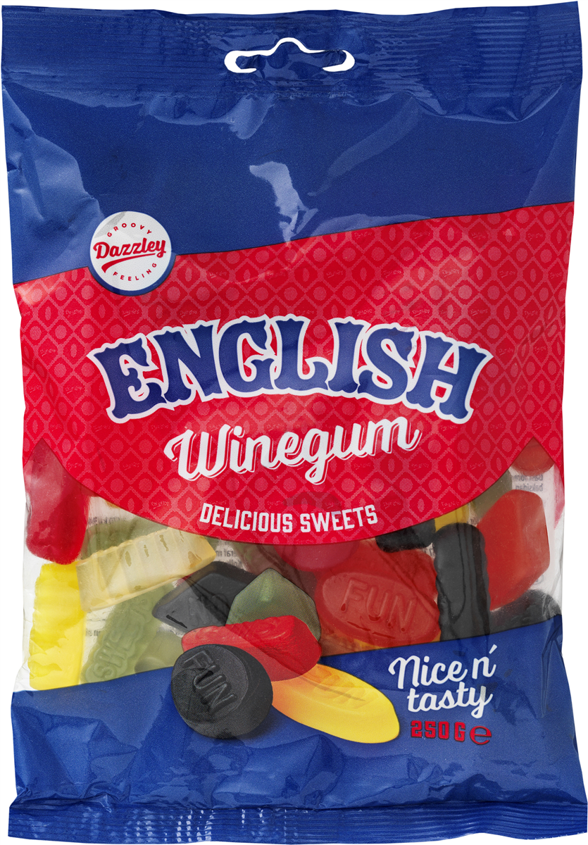 Dazzley English winegum 250 g