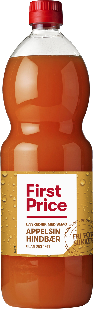 First Price Appelsin/Hindbær Læskedrik 1 L
