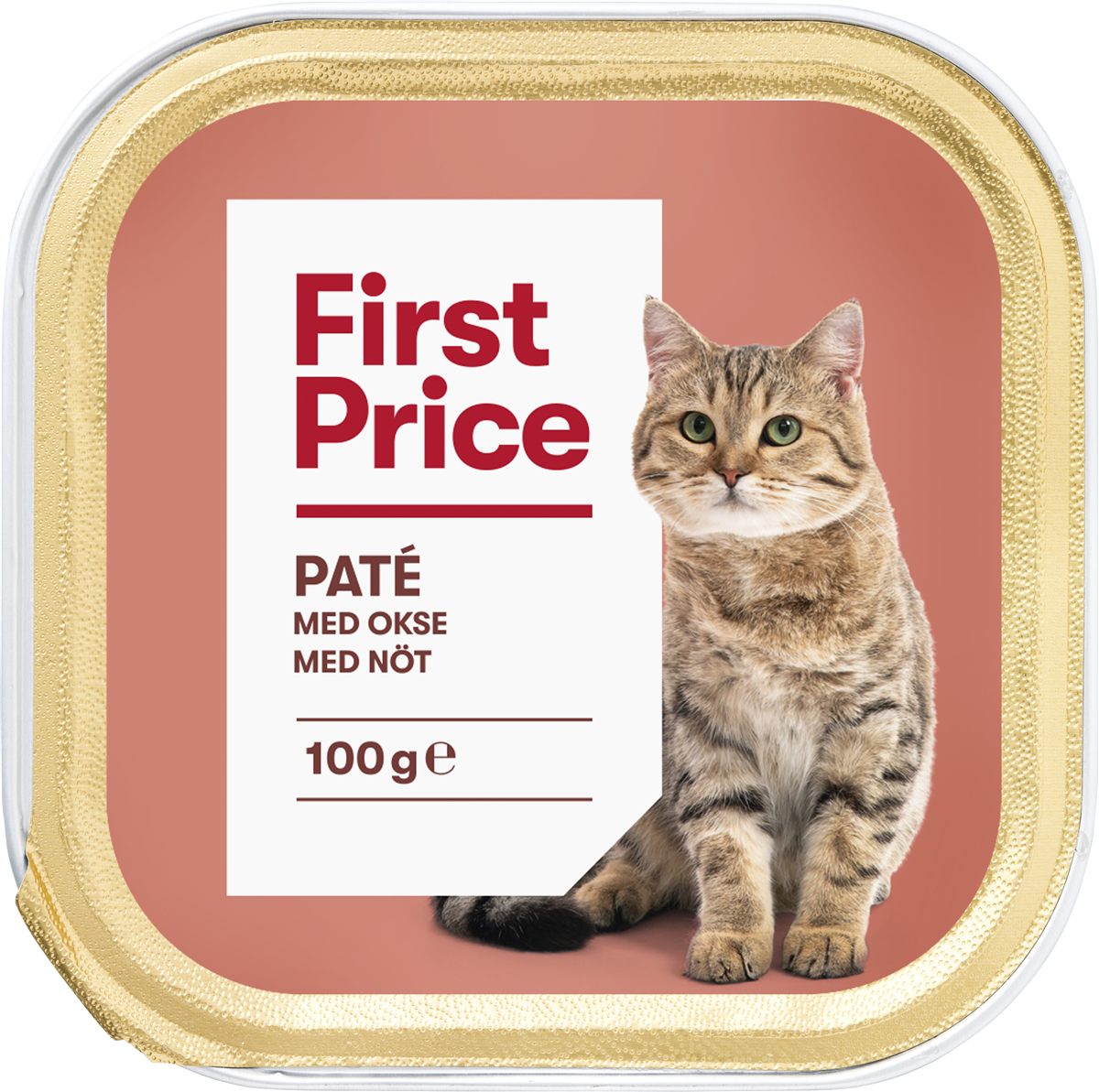 Vådfoder Paté t. kat m. oksekød, First Price 100 g