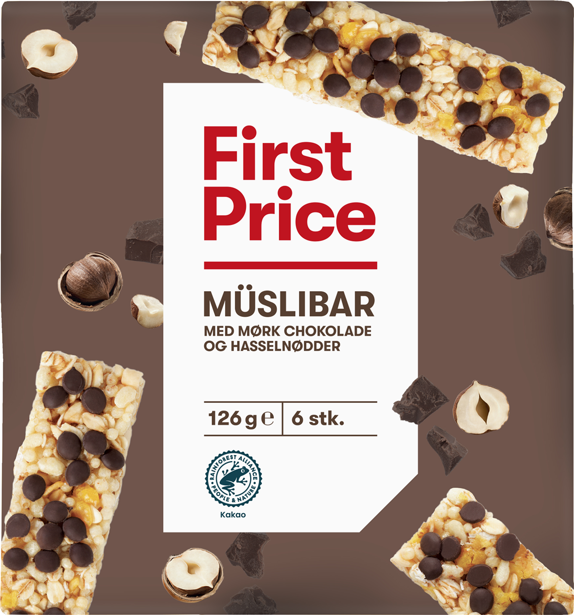 First Price FP mäeslibars m/choko/nød 126 g
