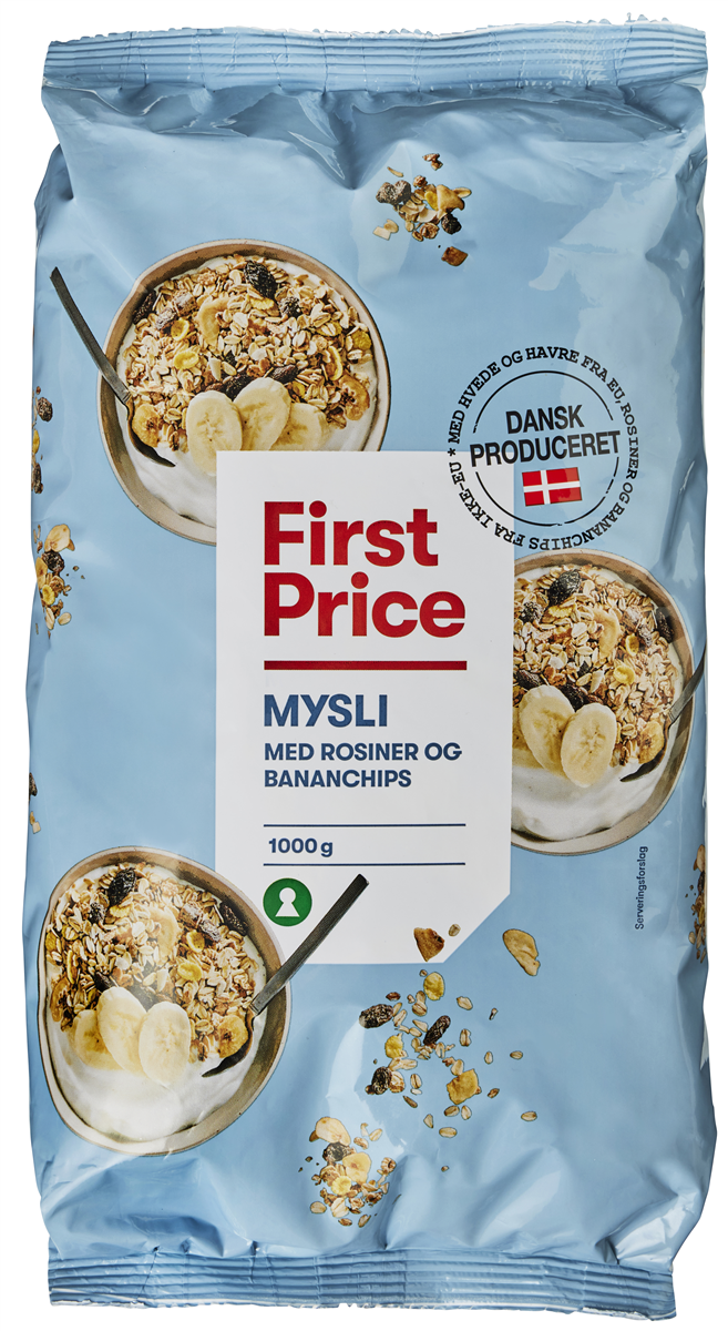 First Price Mysli med Rosiner og Banan 1000 g
