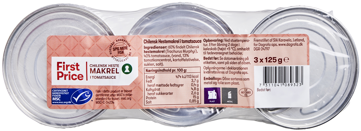 FP findel makrel tomat MSC 375 g