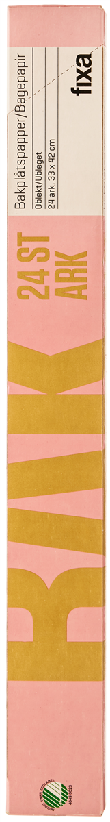 Bagepapir i ark, Fixa