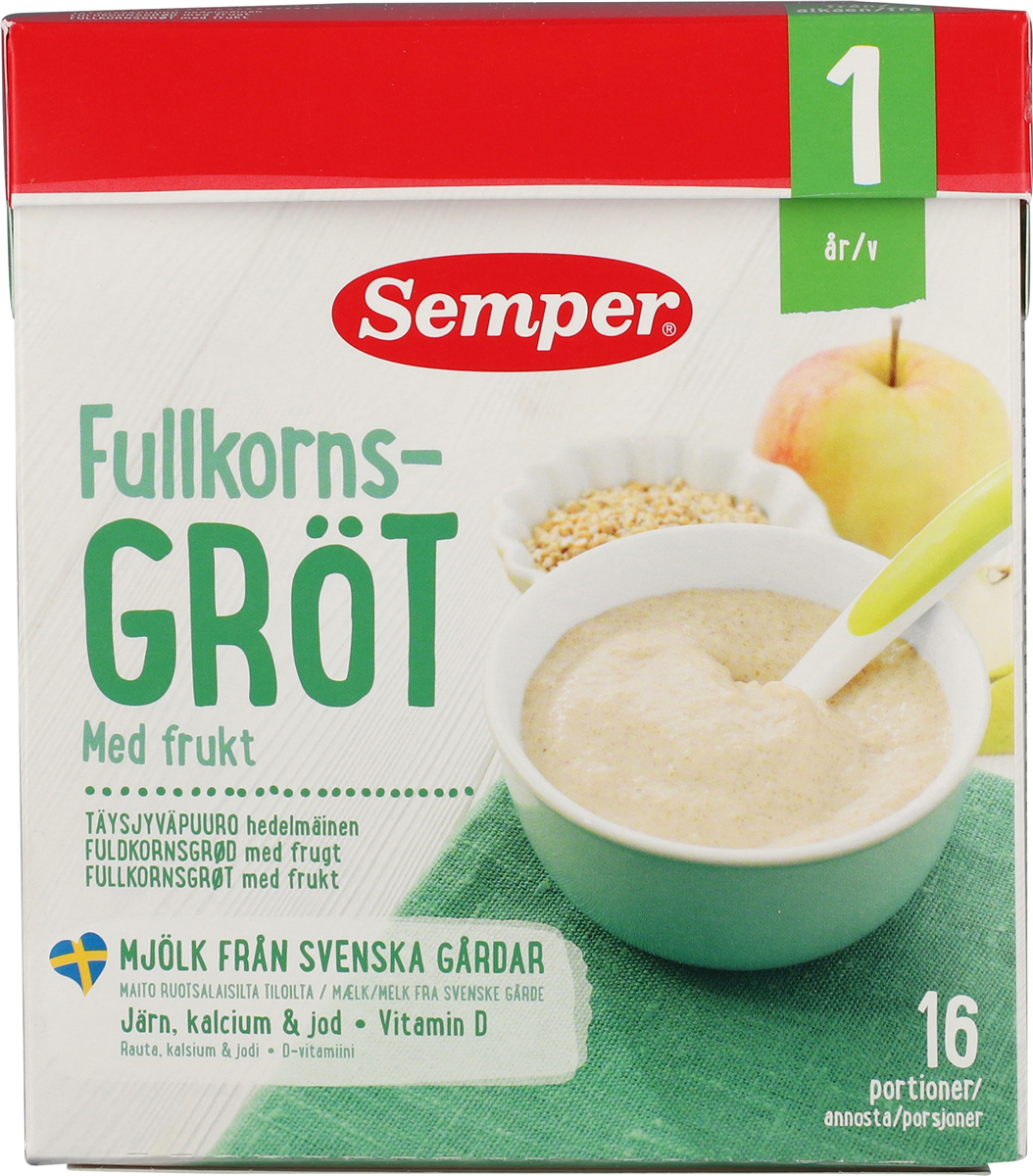 Semper Fuldkorn Grød Frugt 12 Md