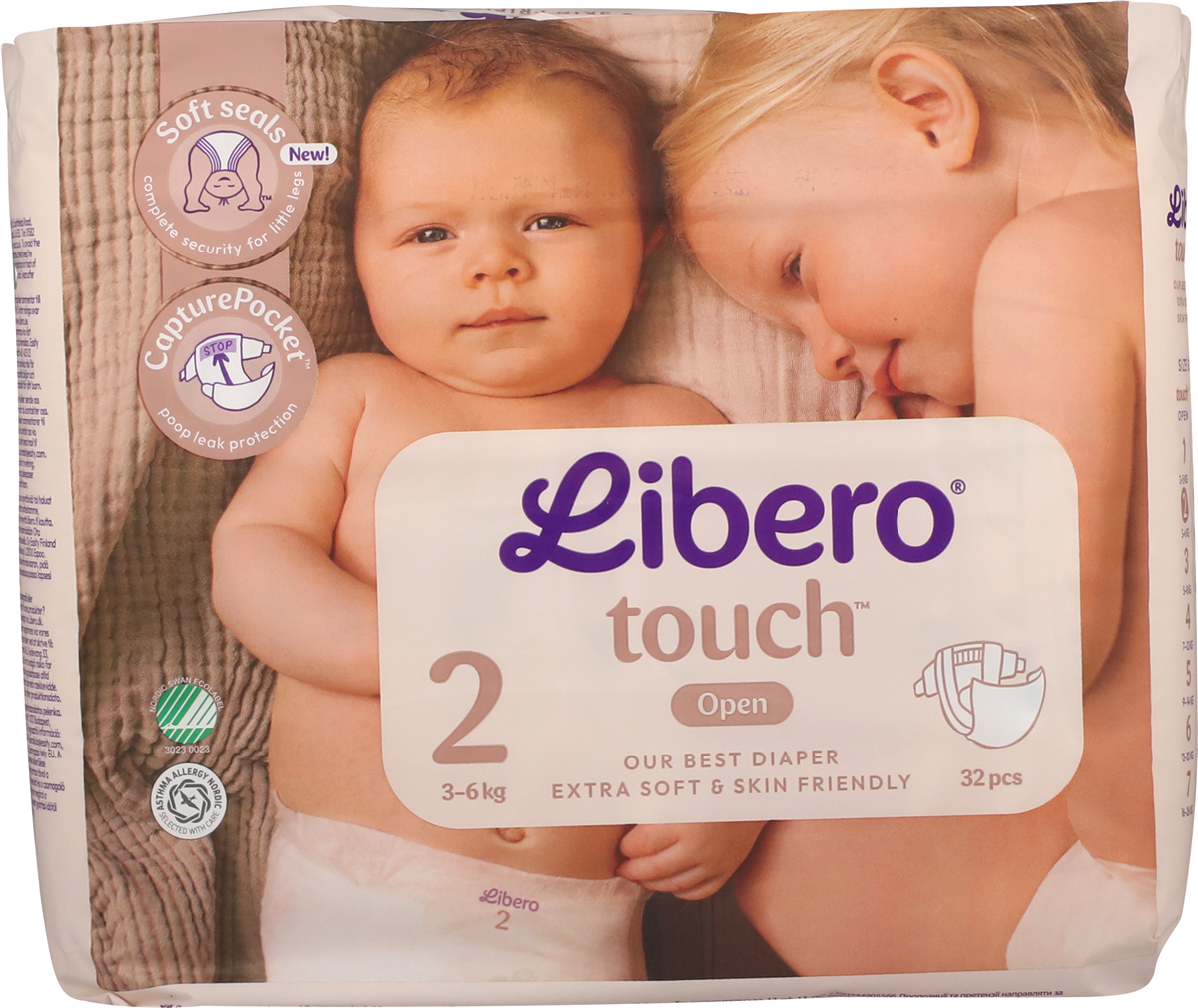 Libero Touch Str. 2 3-6 kg 32 stk