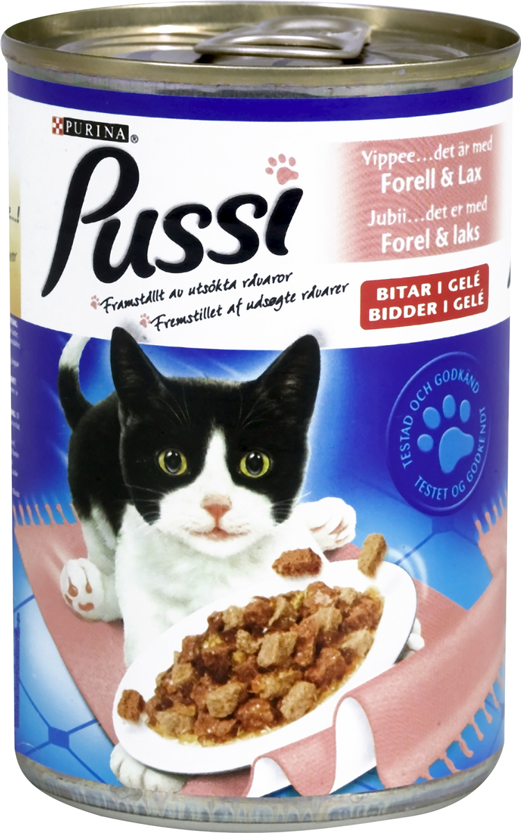 Pussi gele forel & laks 400 g