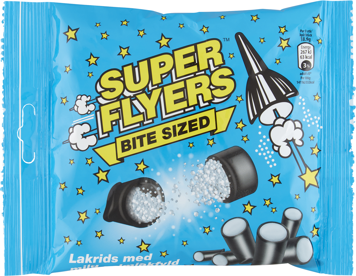 Super Flyers Lakridsstænger m. salmiakfyld