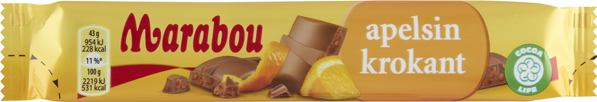 Marabou orange krokant 43 g