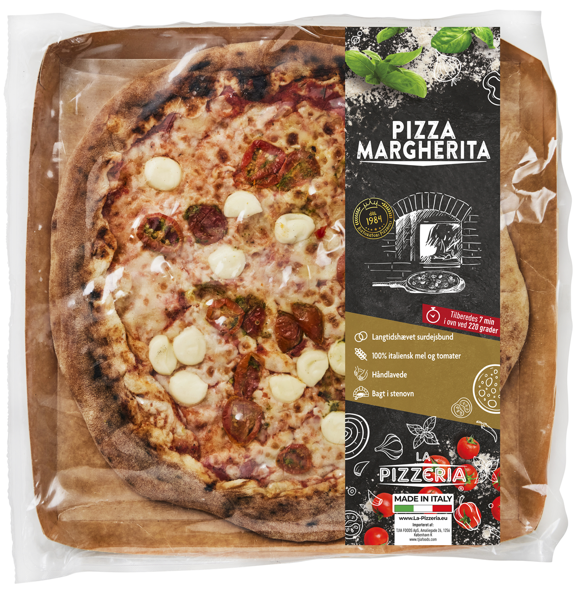 Pizza Margherita m. tomat & ost, La Pizzaria 390 g