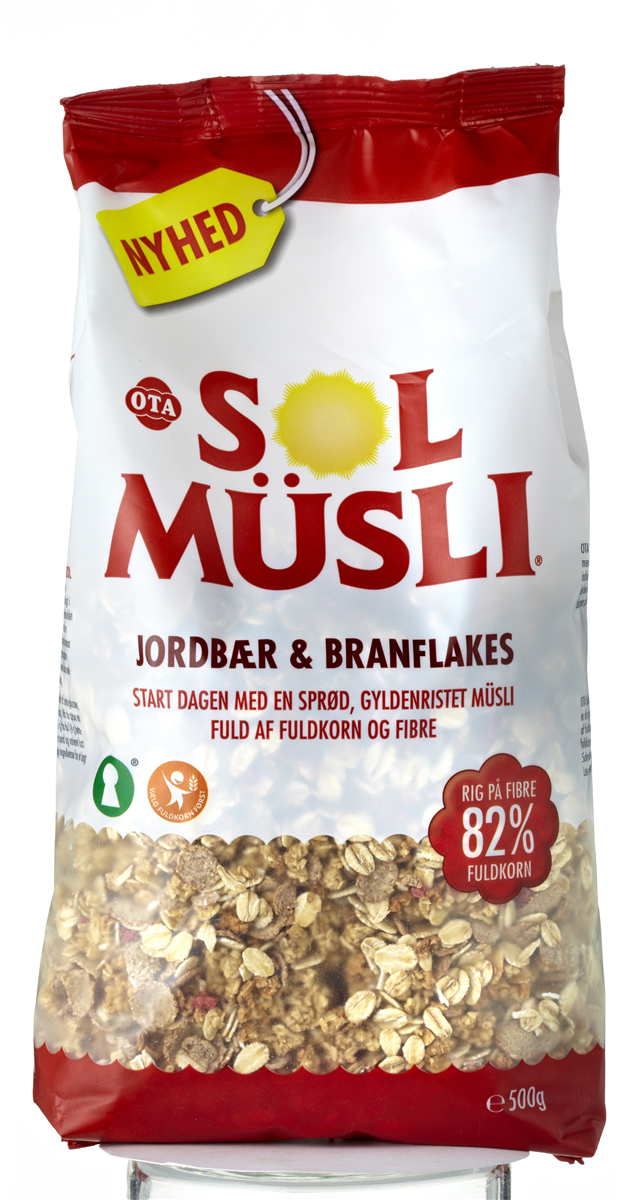 Solmusli med jordbær 500 g
