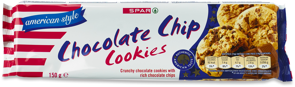 Spar choc chip cookies 150 g