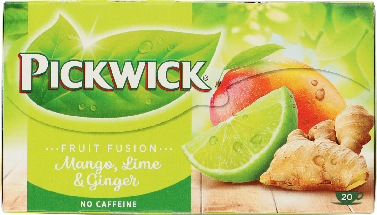 Pickwick Te mango, lime og ingefær 20 stk