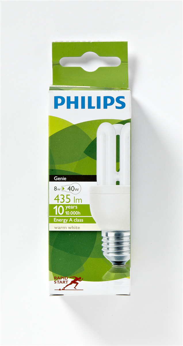 Philips 8W Genie lavenergi stor 8Å 1 stk.