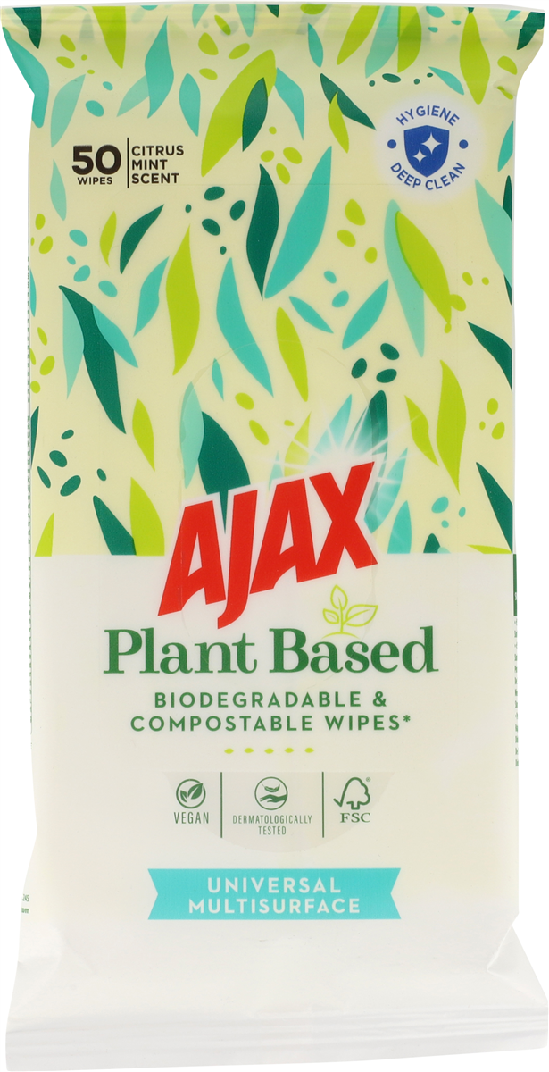 Ajax Plantebas Uni Wipes 50 stk