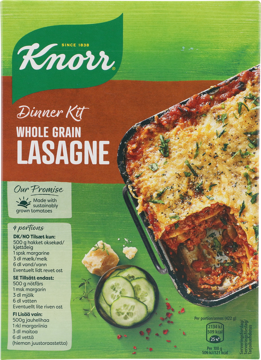Knorr fuldkorn lasagne 265 g