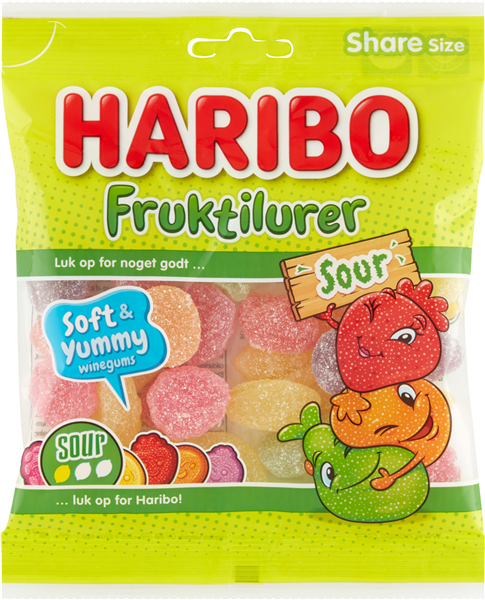 Haribo Fruktilurer Sour – produktbillede
