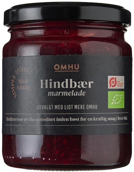 Omhu Marmelade Hindbær Øko