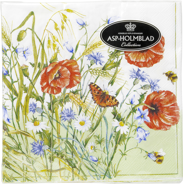 Serviet 33cm 3-lag Blomst