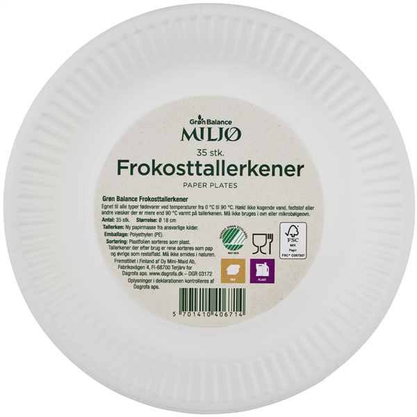 Gb Frokosttallerkener 18cm