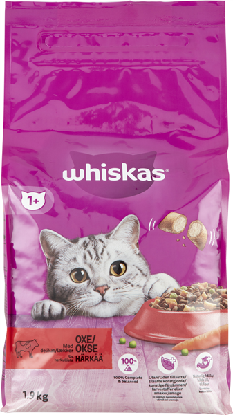 Whiskas 1+ Okse Tør